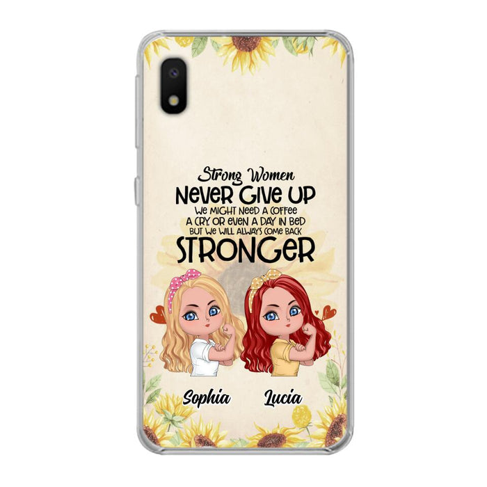 Custom Personalized Strong Women Phone Case - Upto 5 Women - Gift Idea For Friends/Besties/Sisters - Never Give Up - Case for iPhone/Samsung