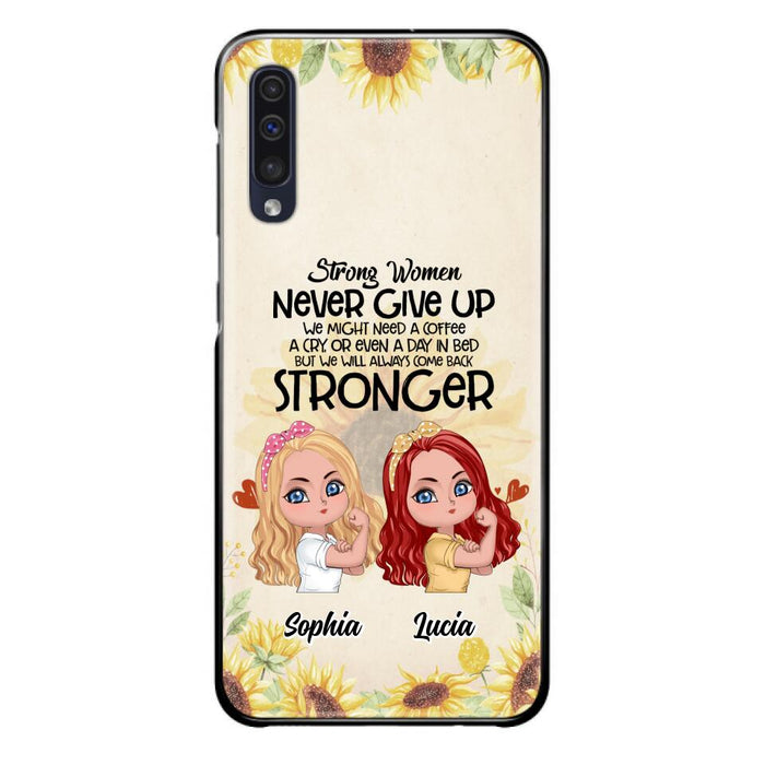 Custom Personalized Strong Women Phone Case - Upto 5 Women - Gift Idea For Friends/Besties/Sisters - Never Give Up - Case for iPhone/Samsung