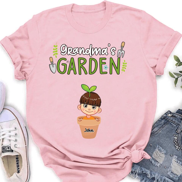 Custom Personalized Grandma's Garden T-Shirt/Long Sleeve/Sweatshirt/Hoodie - Gift Idea For Grandma/ Mother's Day Gift - Up to 10 Kids