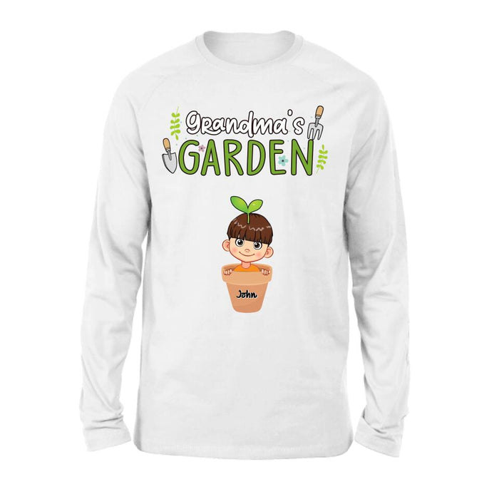 Custom Personalized Grandma's Garden T-Shirt/Long Sleeve/Sweatshirt/Hoodie - Gift Idea For Grandma/ Mother's Day Gift - Up to 10 Kids