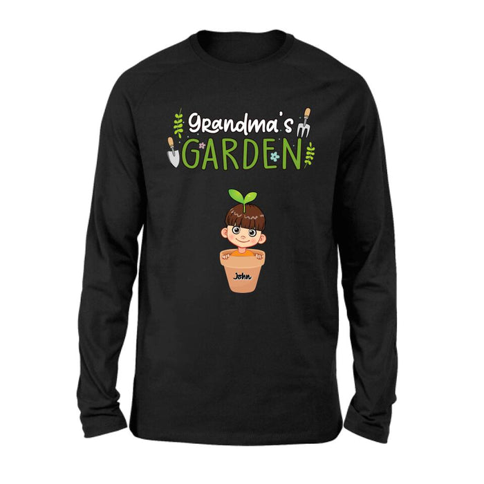 Custom Personalized Grandma's Garden T-Shirt/Long Sleeve/Sweatshirt/Hoodie - Gift Idea For Grandma/ Mother's Day Gift - Up to 10 Kids