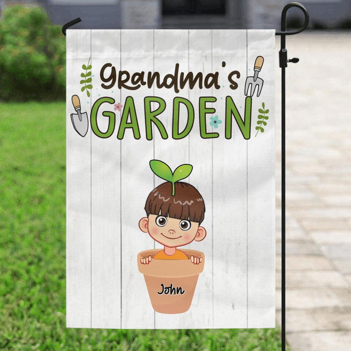 Custom Personalized Grandma's Garden Flag Sign - Gift Idea For Grandma/ Mother's Day Gift - Up to 10 Kids