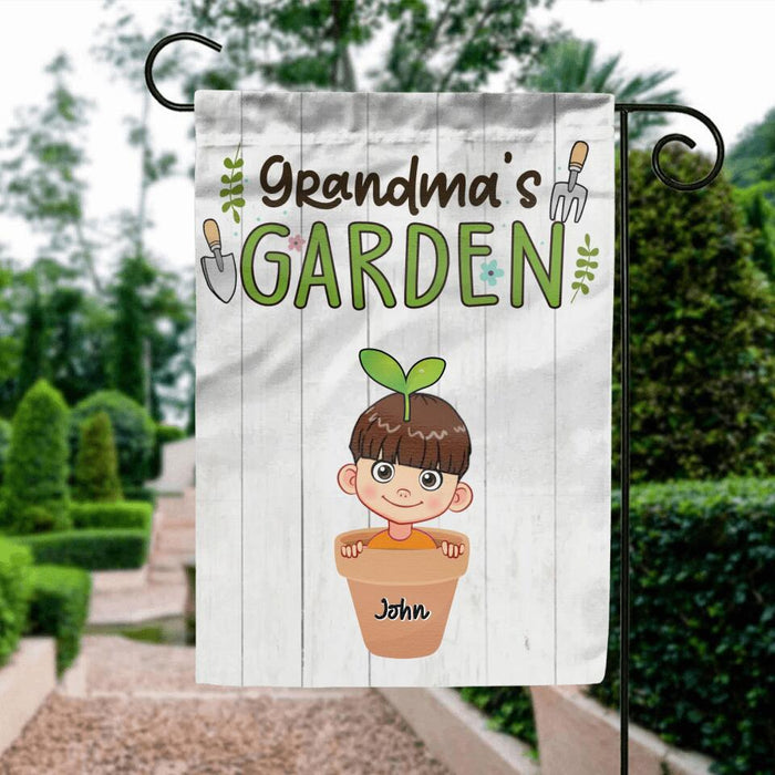 Custom Personalized Grandma's Garden Flag Sign - Gift Idea For Grandma/ Mother's Day Gift - Up to 10 Kids