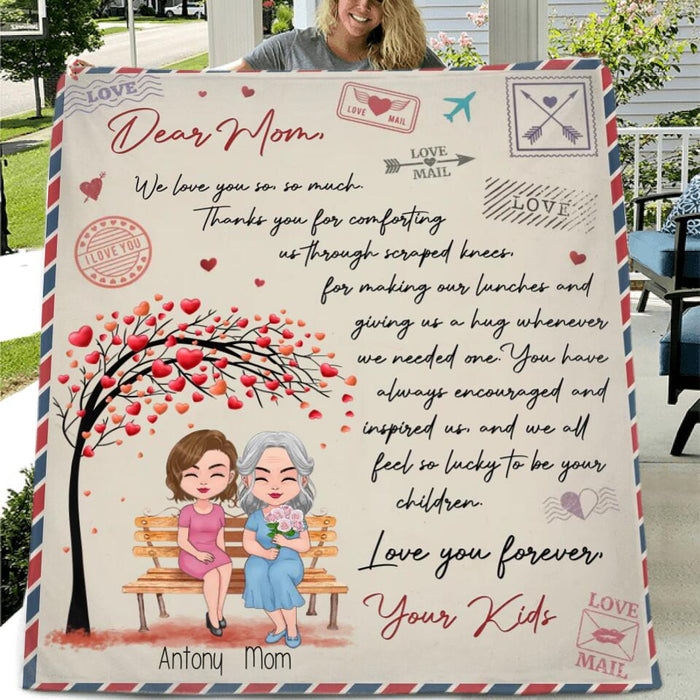 Custom Personalized Handwritten Letter Fleece Blanket/Quilt Blanket - Mother's Day Gift For Mom