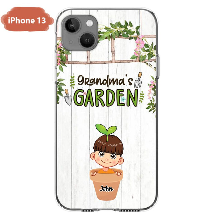 Custom Personalized Grandma's Garden Phone Case - Gift Idea For Grandma/ Mother's Day Gift - Up to 10 Kids - Case For iPhone And Samsung