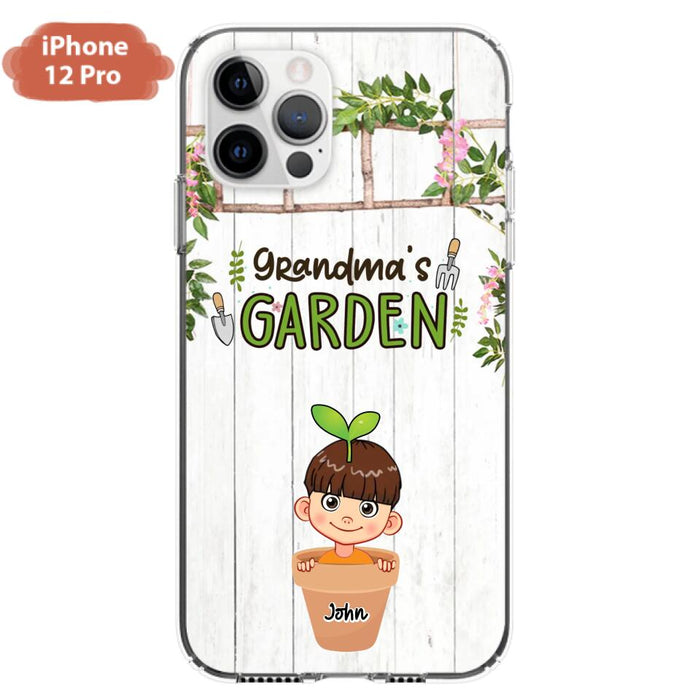 Custom Personalized Grandma's Garden Phone Case - Gift Idea For Grandma/ Mother's Day Gift - Up to 10 Kids - Case For iPhone And Samsung