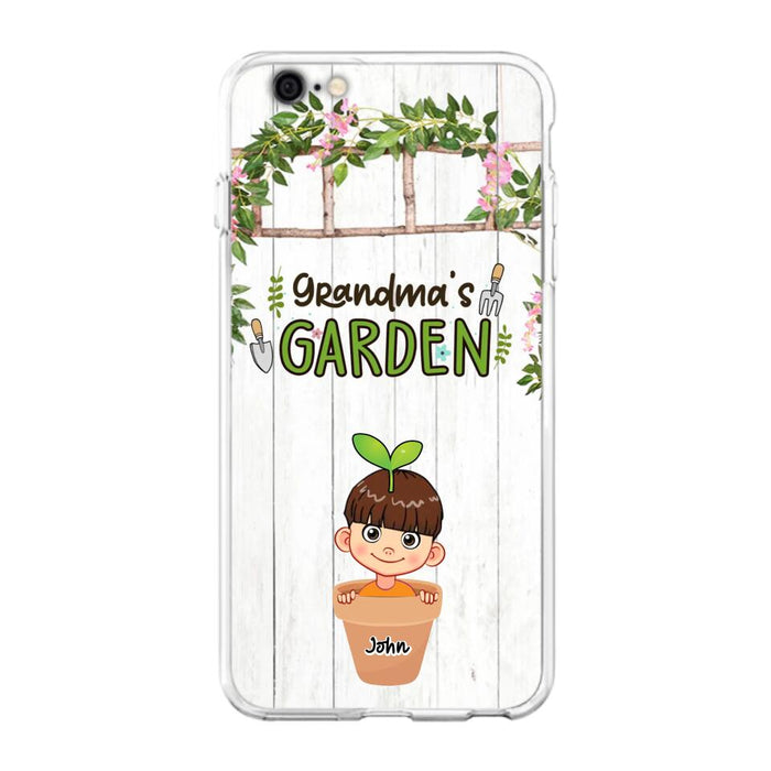 Custom Personalized Grandma's Garden Phone Case - Gift Idea For Grandma/ Mother's Day Gift - Up to 10 Kids - Case For iPhone And Samsung