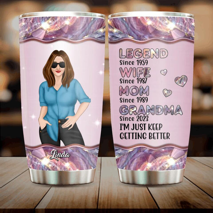 Custom Personalized Grandma Tumbler - Mother's Day Gift Idea - Just Keep Getting Better