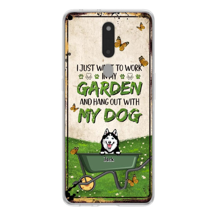 Custom Personalized Dog Phone Case For Xiaomi/ Oppo/ Huawei - Gift Idea For Dog Lover - Up to 6 Dogs - I Just Want To Work In My Garden And Hang Out With My Dogs