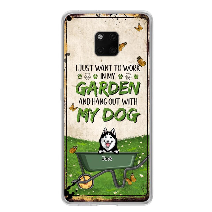 Custom Personalized Dog Phone Case For Xiaomi/ Oppo/ Huawei - Gift Idea For Dog Lover - Up to 6 Dogs - I Just Want To Work In My Garden And Hang Out With My Dogs