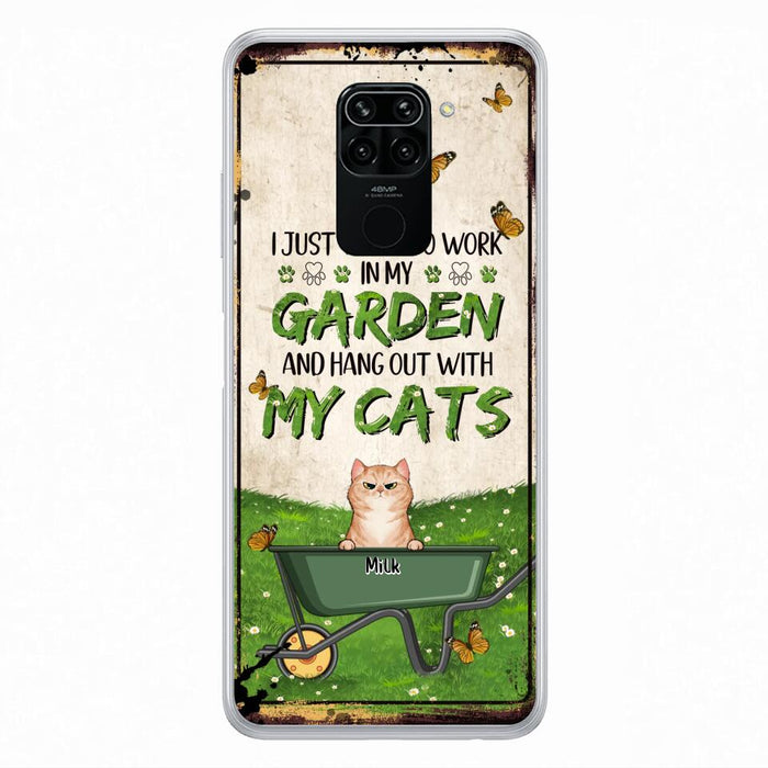 Custom Personalized Cat Phone Case For Xiaomi/ Oppo/ Huawei - Gift Idea For Cat Lover - Up to 6 Cats - I Just Want To Work In My Garden And Hang Out With My Cat