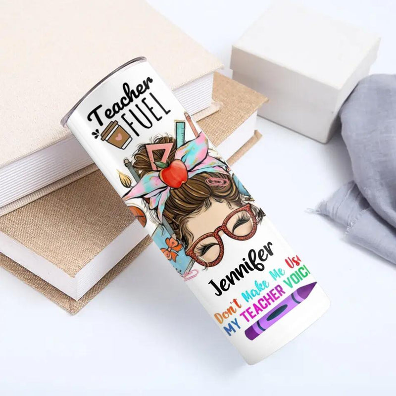 Custom Personalized Teacher Skinny Tumbler 20oz - Best Gift Idea For Teacher/ Birthday - The Influence Of A Good Teacher Can Never Be Erased