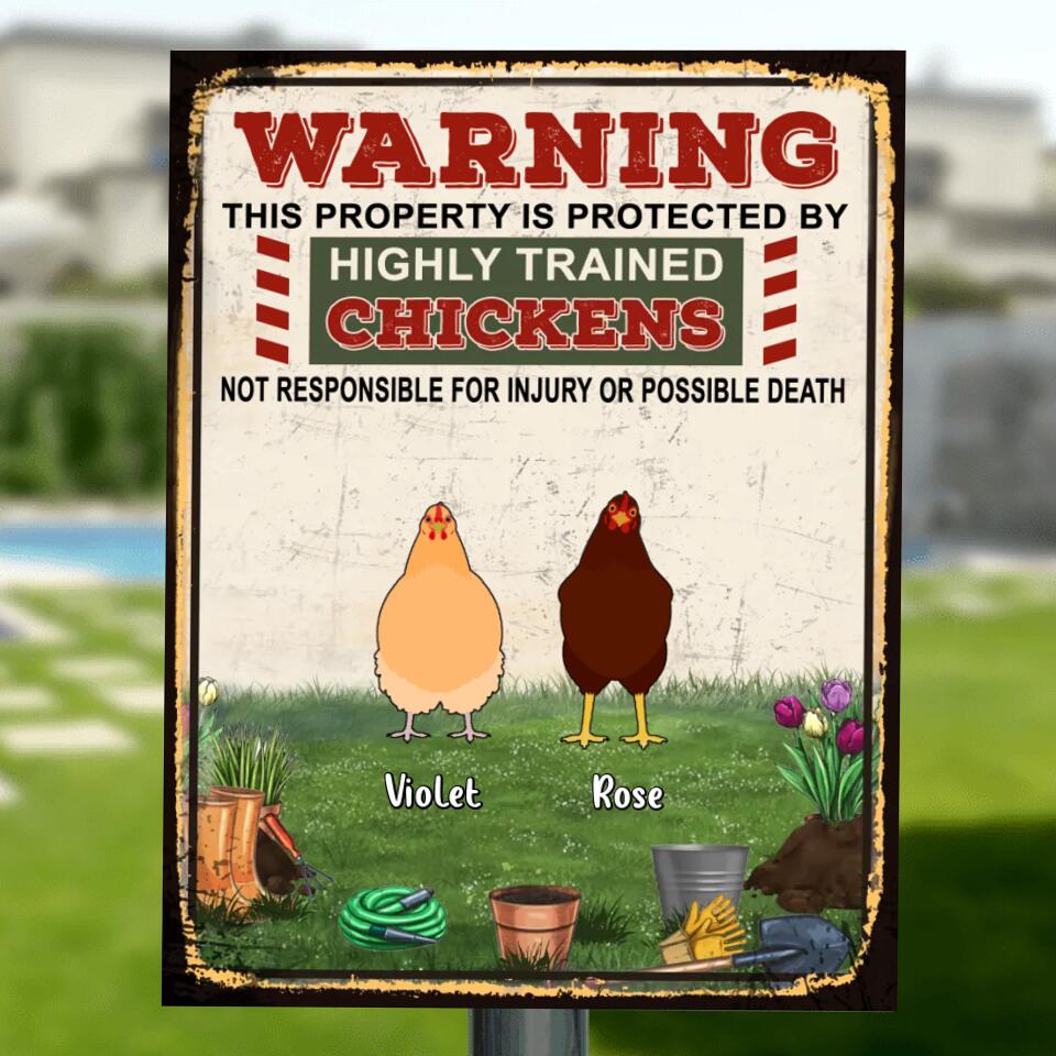 Custom Personalized Chicken Metal Sign - Up to 7 Chickens - Gift Idea ...