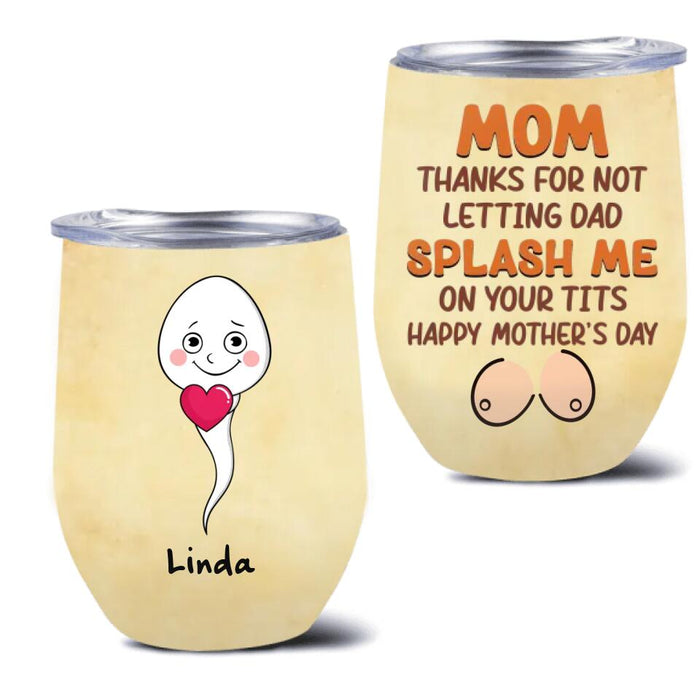 Custom Personalized Sperms Wine Tumbler - Gift Idea From Kids - Upto 6 Sperms