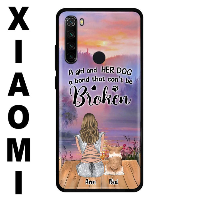 Custom Personalized Dog Mom Phone Case - Upto 4 Dogs - Mother's Day Gift Idea for Dog Lovers - A Girl And Her Dog A Bond That Can't Be Broken - Case for Xiaomi/Huawei/Oppo