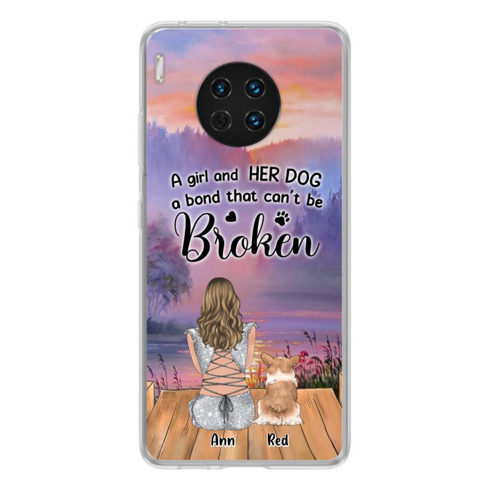 Custom Personalized Dog Mom Phone Case - Upto 4 Dogs - Mother's Day Gift Idea for Dog Lovers - A Girl And Her Dog A Bond That Can't Be Broken - Case for Xiaomi/Huawei/Oppo