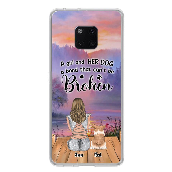 Custom Personalized Dog Mom Phone Case - Upto 4 Dogs - Mother's Day Gift Idea for Dog Lovers - A Girl And Her Dog A Bond That Can't Be Broken - Case for Xiaomi/Huawei/Oppo