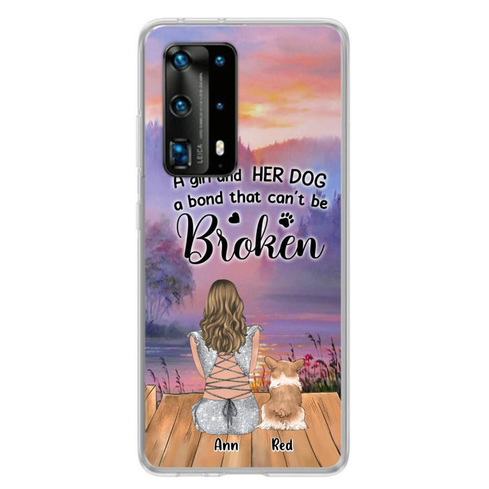 Custom Personalized Dog Mom Phone Case - Upto 4 Dogs - Mother's Day Gift Idea for Dog Lovers - A Girl And Her Dog A Bond That Can't Be Broken - Case for Xiaomi/Huawei/Oppo