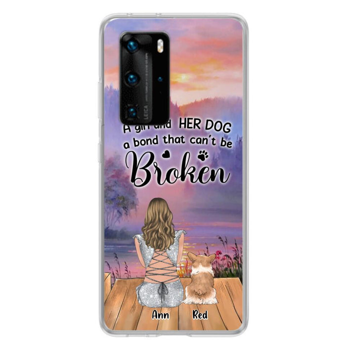 Custom Personalized Dog Mom Phone Case - Upto 4 Dogs - Mother's Day Gift Idea for Dog Lovers - A Girl And Her Dog A Bond That Can't Be Broken - Case for Xiaomi/Huawei/Oppo