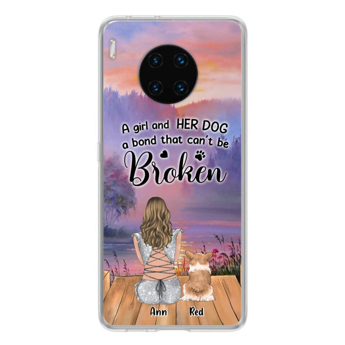 Custom Personalized Dog Mom Phone Case - Upto 4 Dogs - Mother's Day Gift Idea for Dog Lovers - A Girl And Her Dog A Bond That Can't Be Broken - Case for Xiaomi/Huawei/Oppo