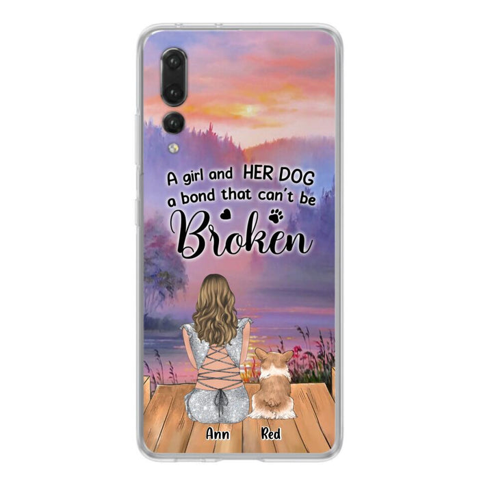 Custom Personalized Dog Mom Phone Case - Upto 4 Dogs - Mother's Day Gift Idea for Dog Lovers - A Girl And Her Dog A Bond That Can't Be Broken - Case for Xiaomi/Huawei/Oppo