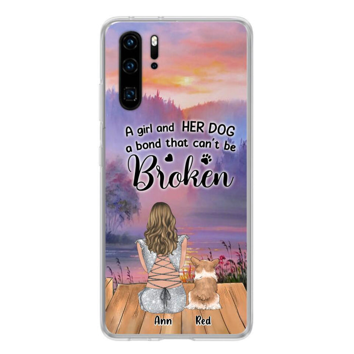 Custom Personalized Dog Mom Phone Case - Upto 4 Dogs - Mother's Day Gift Idea for Dog Lovers - A Girl And Her Dog A Bond That Can't Be Broken - Case for Xiaomi/Huawei/Oppo