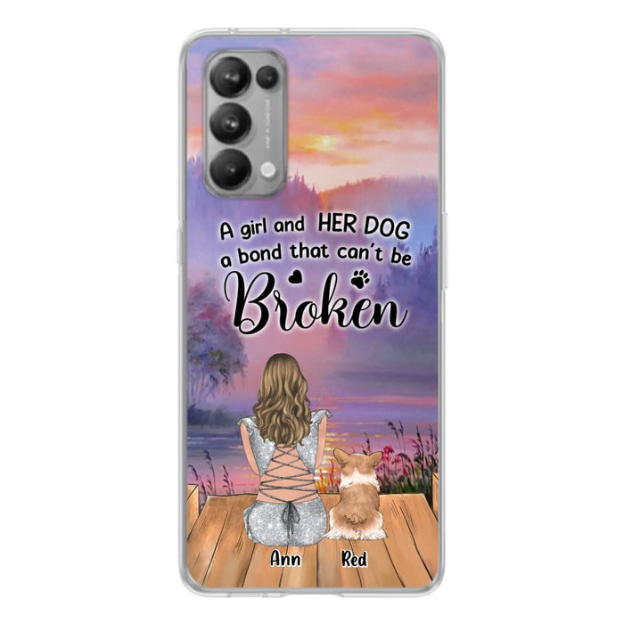 Custom Personalized Dog Mom Phone Case - Upto 4 Dogs - Mother's Day Gift Idea for Dog Lovers - A Girl And Her Dog A Bond That Can't Be Broken - Case for Xiaomi/Huawei/Oppo