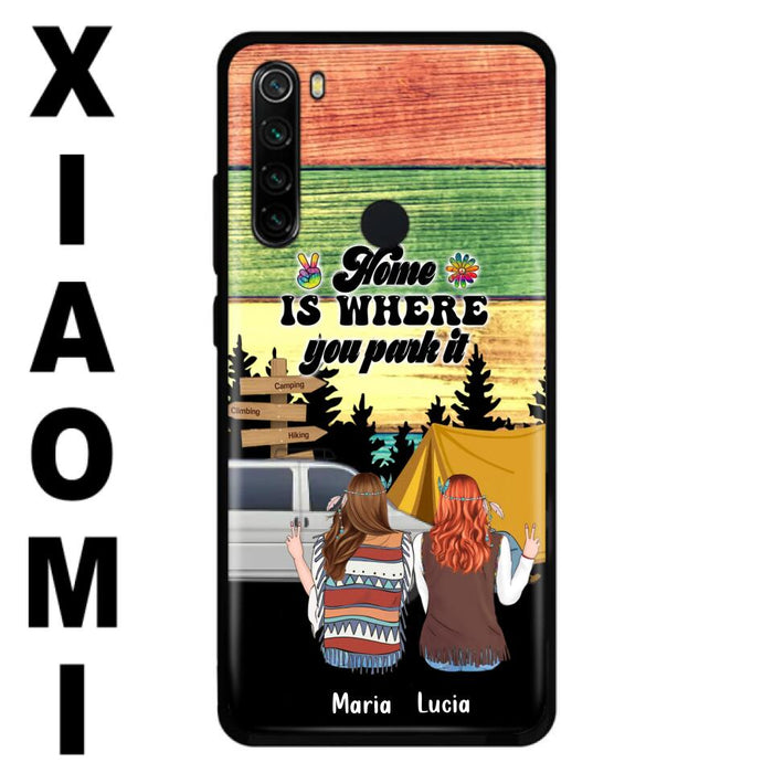 Custom Personalized Hippie Friends Phone Case - Gift Idea For Hippie Lovers - Up to 3 Girls - Home Is Where You Park It - Case For Oppo, Xiaomi & Huawei