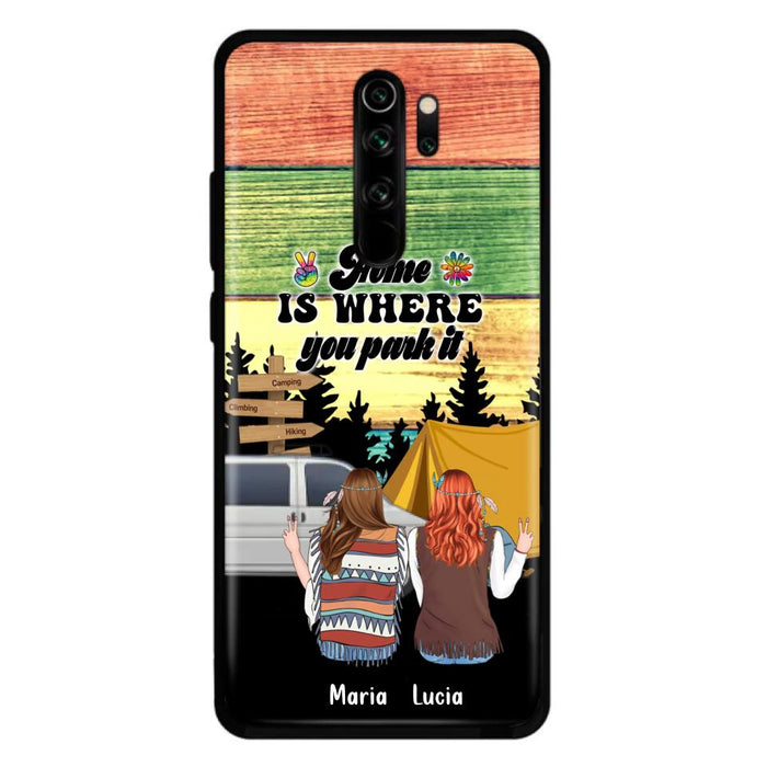 Custom Personalized Hippie Friends Phone Case - Gift Idea For Hippie Lovers - Up to 3 Girls - Home Is Where You Park It - Case For Oppo, Xiaomi & Huawei