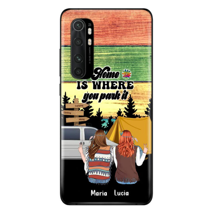 Custom Personalized Hippie Friends Phone Case - Gift Idea For Hippie Lovers - Up to 3 Girls - Home Is Where You Park It - Case For Oppo, Xiaomi & Huawei