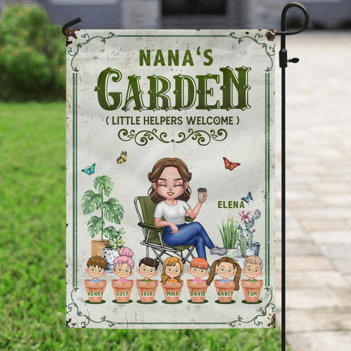 Custom Personalized Grandma's Garden Flag - Gift Idea For Grandma/ Mother's Day Gift - Up to 7 Kids - Life Is Better With My Kids In The Garden