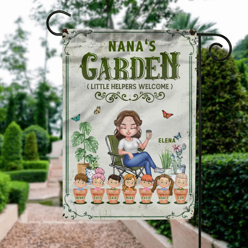 Personalized Grandma's Garden Flag - Gift Idea For Grandma/Mother's Day Gift - Up to 7 Kids - Life Is Better With My Kids In The Garden