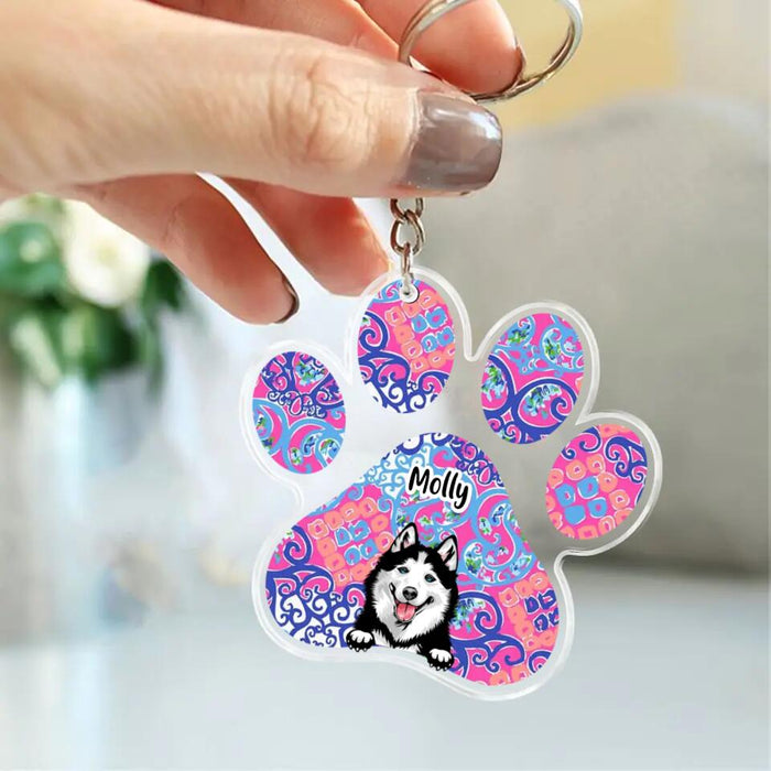 Custom Personalized Dog Acrylic Keychain - Upto 3 Dogs - Mother's Day Gift Idea For Dog Lovers