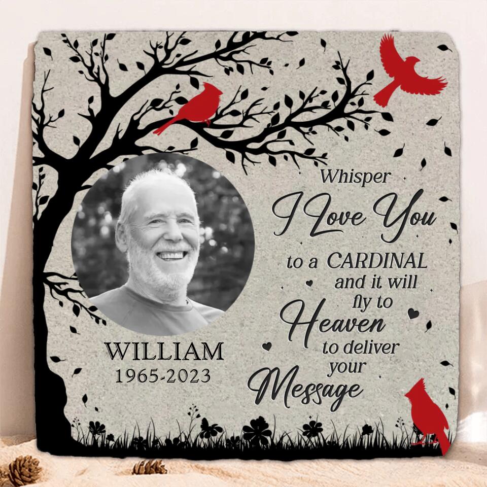Personalized Memorial Square Lithograph - Gift Idea For Dog Owner - Upload Dog Photo - May The Sun's Warmth Find You In This Sacred Spot