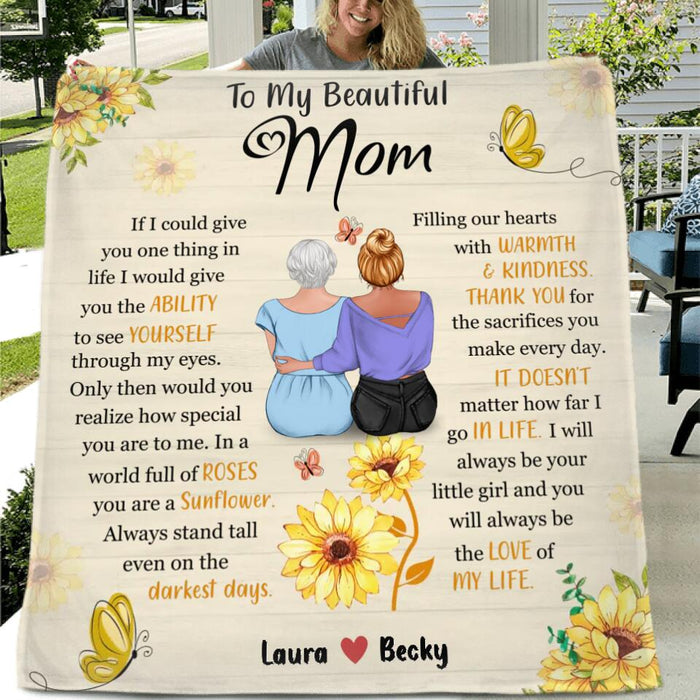 Custom Personalized To My Beautiful Mom Quilt/Single Layer Fleece Blanket - Gift Idea For Mother's Day - You Will Always Be The Love Of My Life