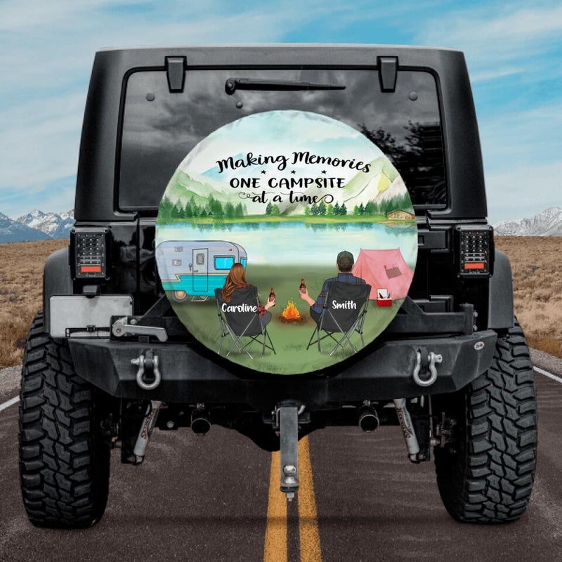 Personalized Camping Day Time Spare Tire Cover - Gift Idea For Camping Lover - Making Memories One Campsite At A Time