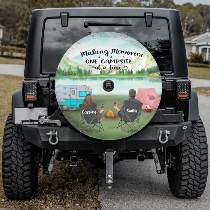 Custom Personalized Camping Day Time Spare Tire Cover - Gift Idea For Camping Lover - Making Memories One Campsite At A Time