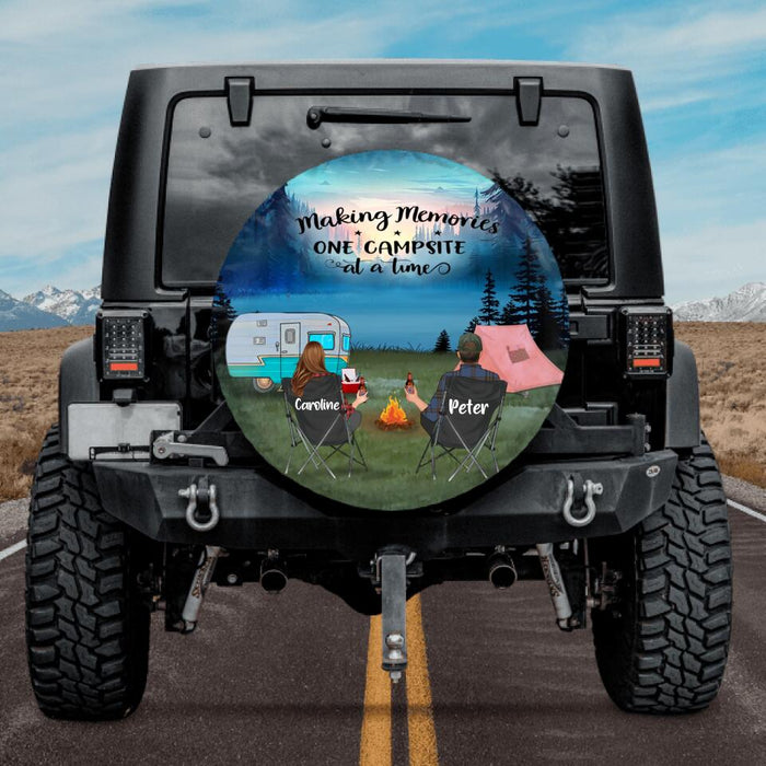 Custom Personalized Camping Night Spare Tire Cover - Gift Idea For Camping Lover - Making Memories One Campsite At A Time