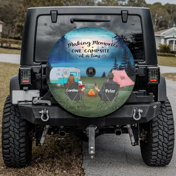 Custom Personalized Camping Night Spare Tire Cover - Gift Idea For Camping Lover - Making Memories One Campsite At A Time