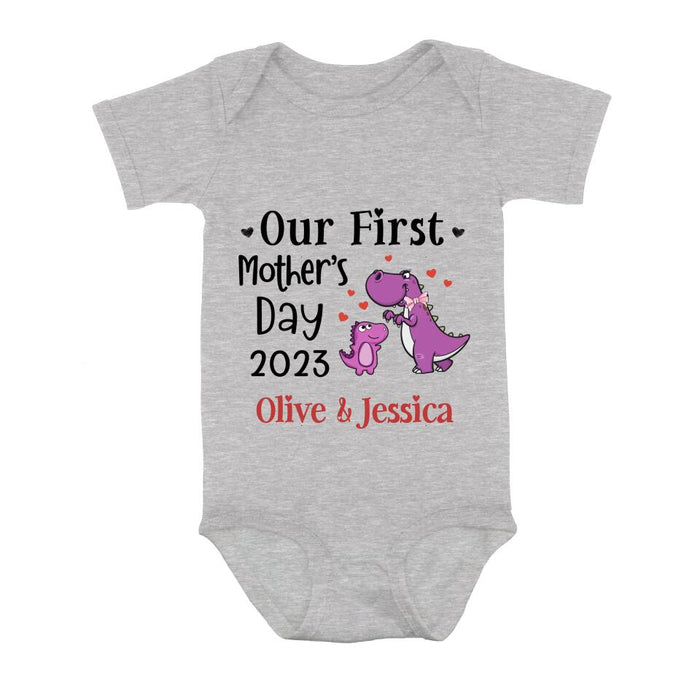 Custom Personalized First's Mother Day Baby Onesie/T-Shirt - Gift Idea for Baby/Mother's Day - Our First Mother's Day 2023