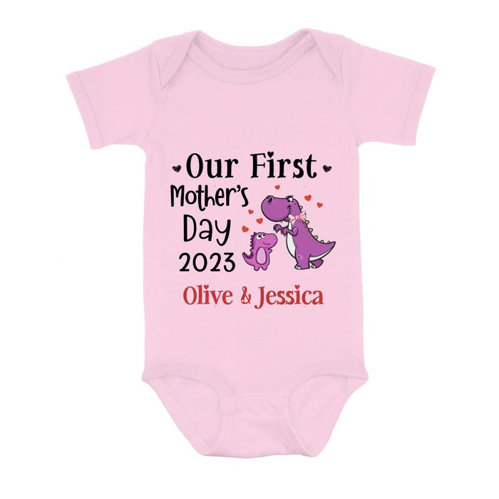 Custom Personalized First's Mother Day Baby Onesie/T-Shirt - Gift Idea for Baby/Mother's Day - Our First Mother's Day 2023