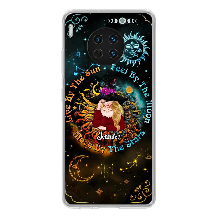 Custom Personalized Witch Phone Case - Gift Idea For Halloween/Witch Lovers - Live By The Sun Feel By The Moon Move By The Stars - Case For Oppo, Xiaomi & Huawei