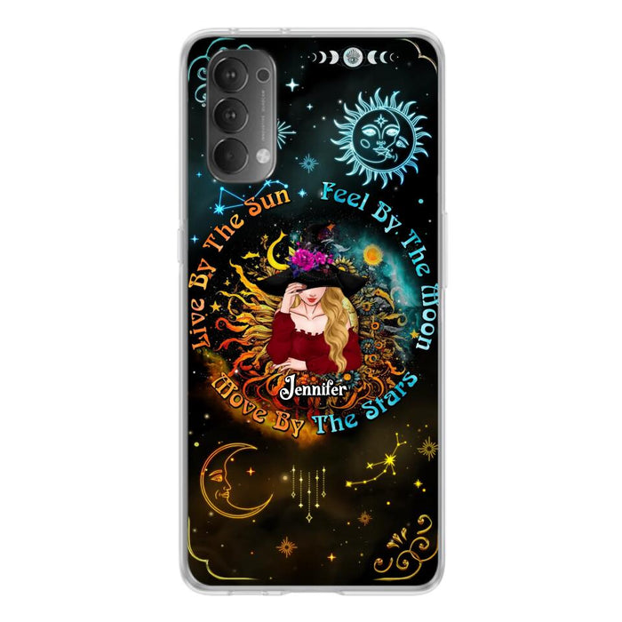 Custom Personalized Witch Phone Case - Gift Idea For Halloween/Witch Lovers - Live By The Sun Feel By The Moon Move By The Stars - Case For Oppo, Xiaomi & Huawei