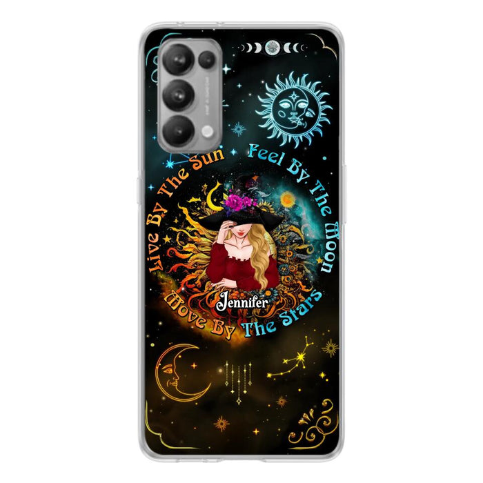 Custom Personalized Witch Phone Case - Gift Idea For Halloween/Witch Lovers - Live By The Sun Feel By The Moon Move By The Stars - Case For Oppo, Xiaomi & Huawei