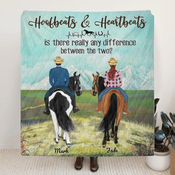 Custom Personalized Riding Horse Quilt Blanket - Couple Riding Horse - Riding Partner For Life - 5NE2CH