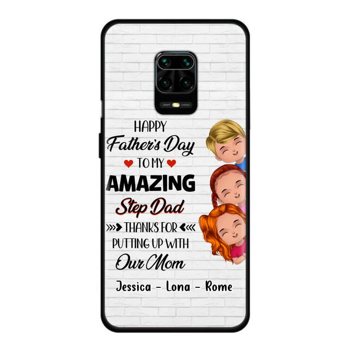 Custom Personalized Dad Phone Case - Gift Idea For Father's Day - Upto 3 Kids - To My Amazing Step Dad Thanks For Putting Up With Our Mom - Case For Oppo, Xiaomi & Huawei