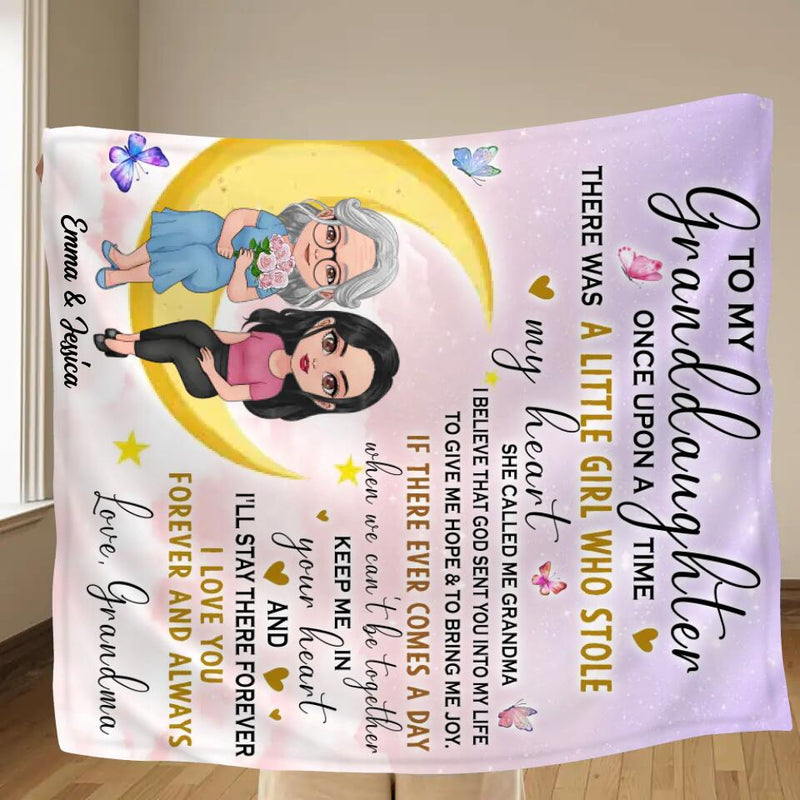 Personalized To My Granddaughter Quilt/Fleece Throw Blanket - Best Gift Idea For Granddaughter - There Was A Girl Who Stole My Heart
