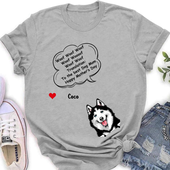 Custom Personalized Dog Shirt/Hoodie/Long sleeve/Sweatshirt - Gift Idea For Father's Day/Mother's Day/Dog Lovers - Upto 6 Dogs - To The Best Dog Mom Happy Mother's Day