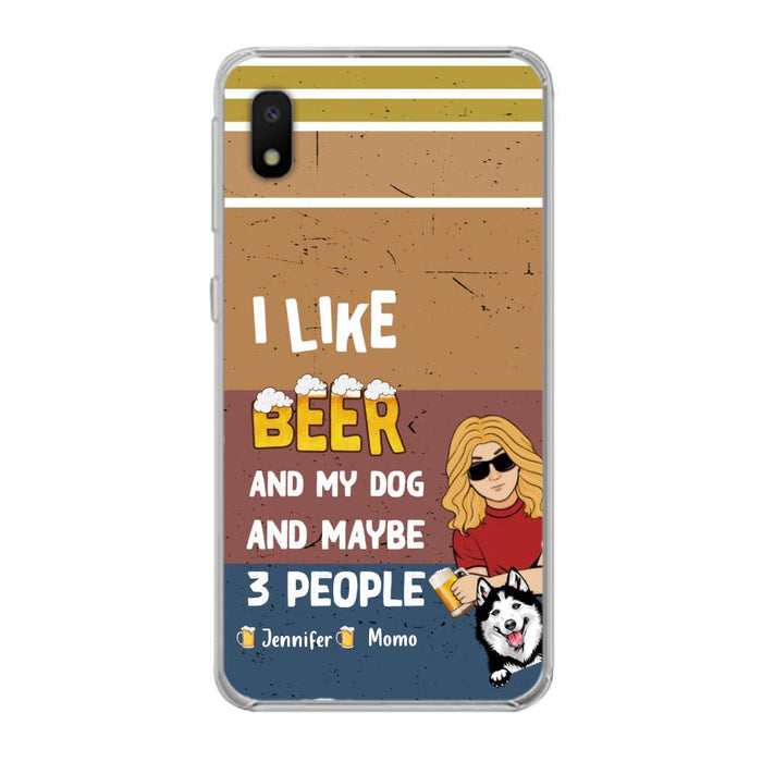 Custom Personalized Dog Phone Case - Upto 4 Dogs - Mother's Day/Father's Day Gift Idea For Dog Lovers - I Like Beer And My Dog And Maybe 3 People - Case for iPhone/Samsung