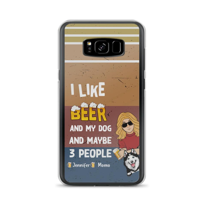 Custom Personalized Dog Phone Case - Upto 4 Dogs - Mother's Day/Father's Day Gift Idea For Dog Lovers - I Like Beer And My Dog And Maybe 3 People - Case for iPhone/Samsung